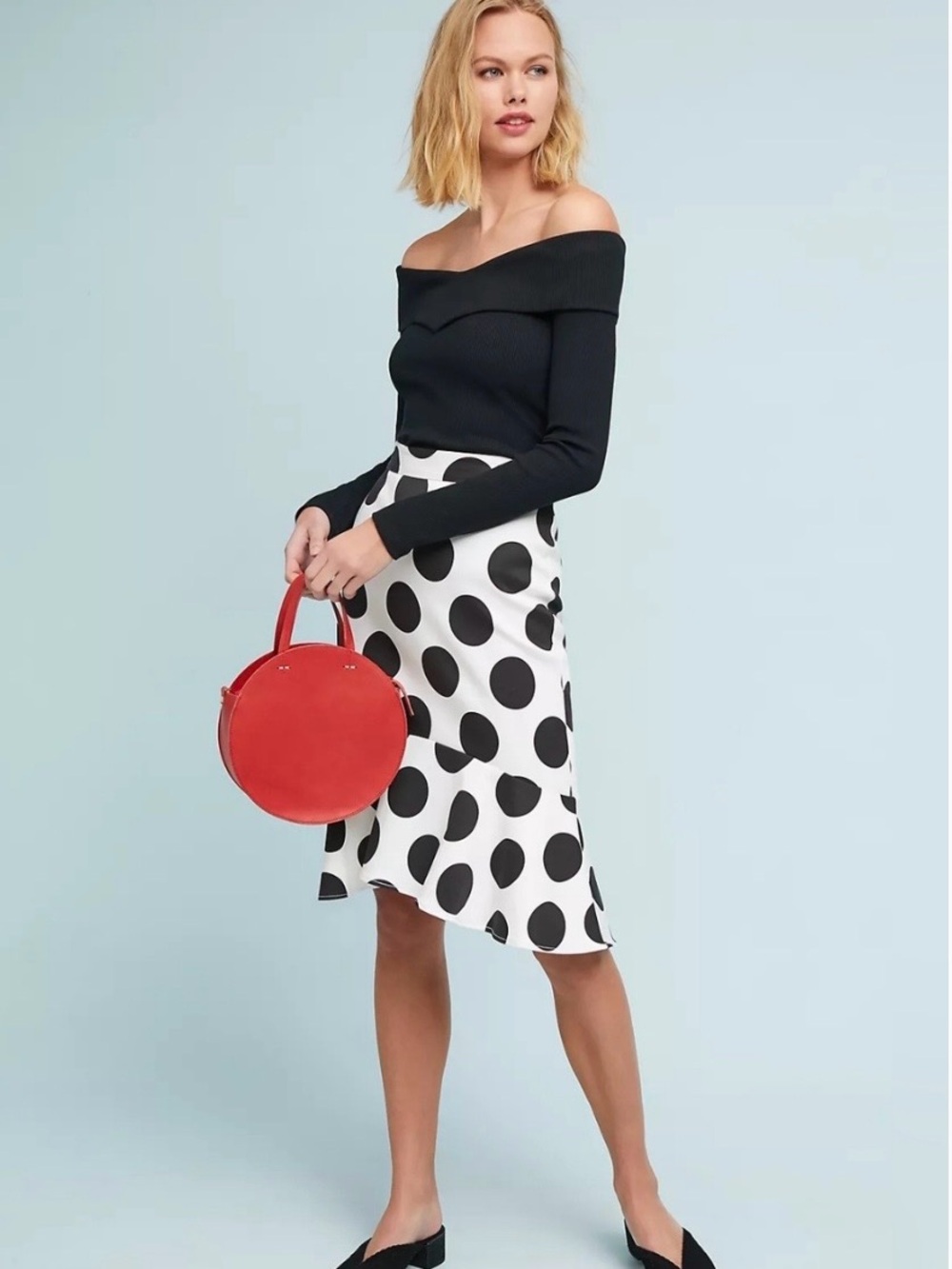 Maeve flounced polka dot skirt size 12,  NWT